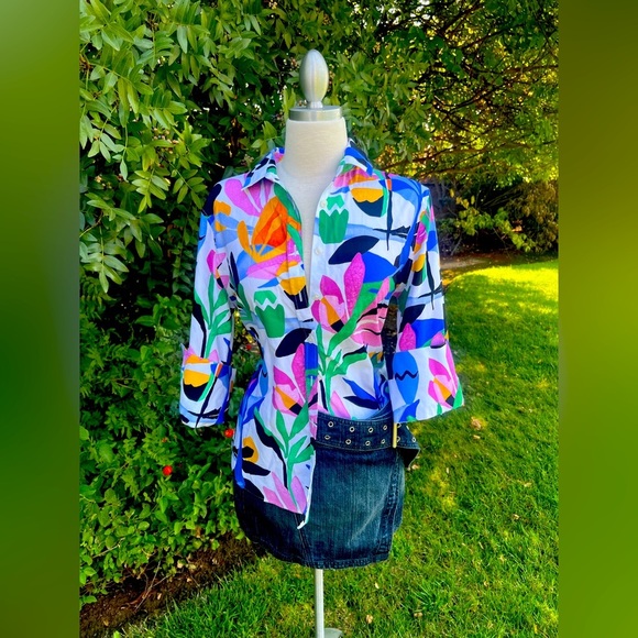 Chico's Multicolor Floral 🌸Button Down Shirt - Picture 1 of 6